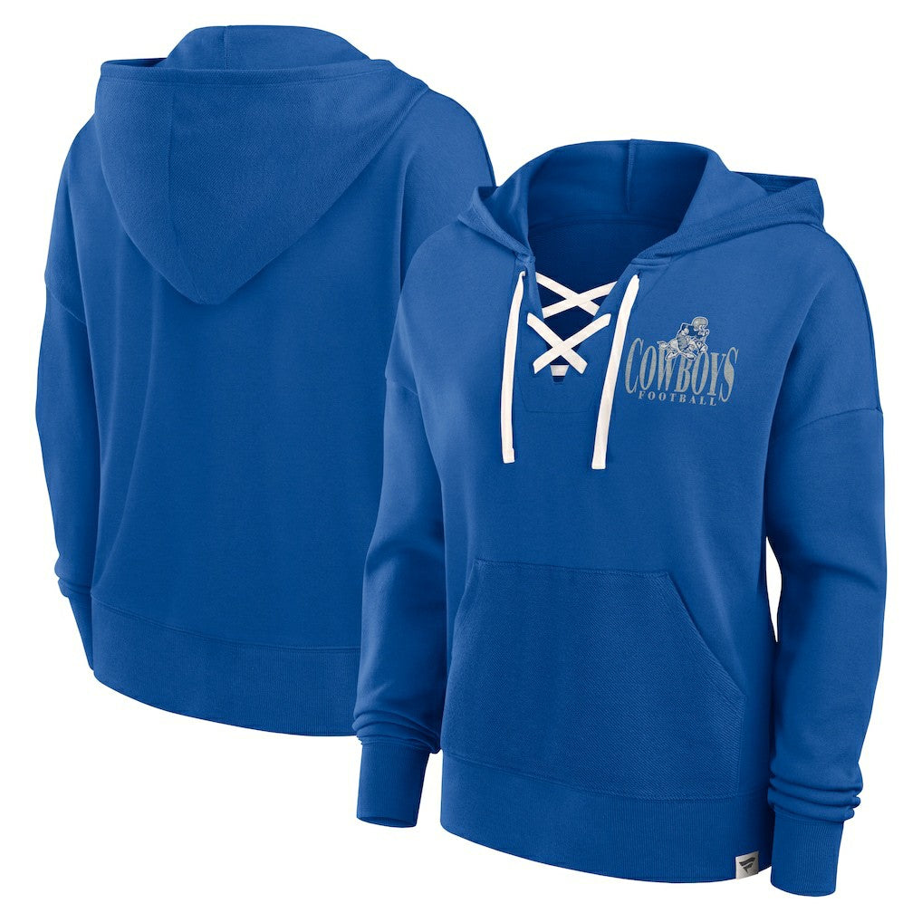 Dallas Cowboys Fanatics Women's Blitz Left Lace-Up Pullover Hoodie