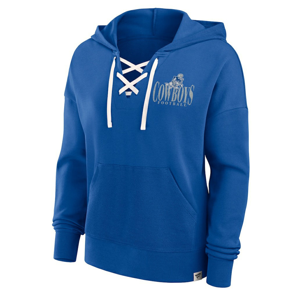 Dallas Cowboys Fanatics Women's Blitz Left Lace-Up Pullover Hoodie