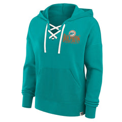 Miami Dolphins Fanatics Women's Blitz Left Lace-Up Pullover Hoodie