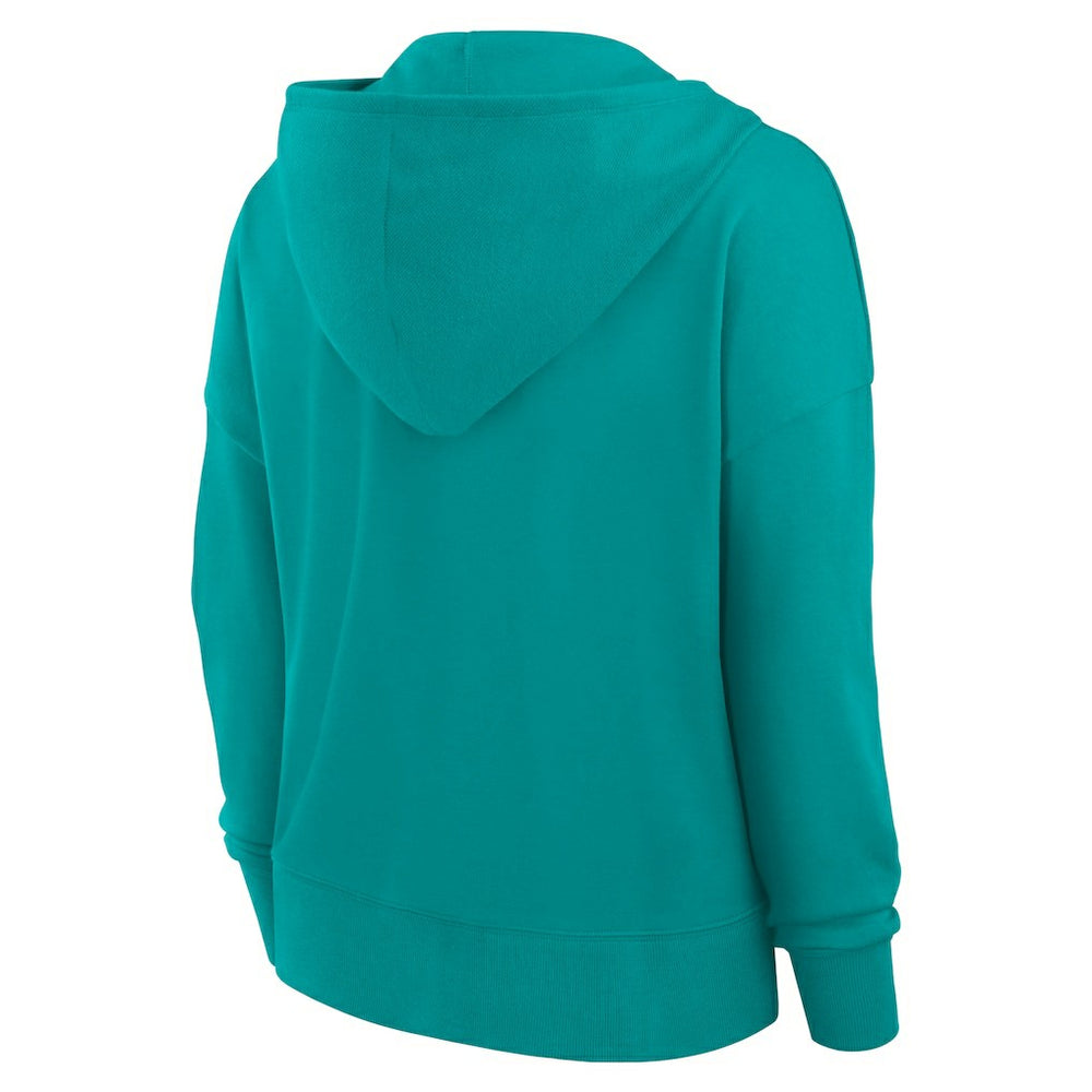 Miami Dolphins Fanatics Women's Blitz Left Lace-Up Pullover Hoodie