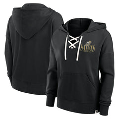 New Orleans Saints Fanatics Women's Blitz Left Lace-Up Pullover Hoodie
