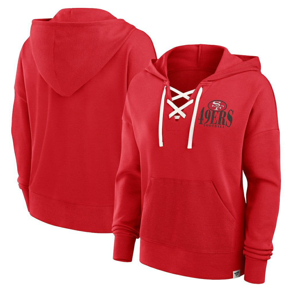 San Francisco 49ers Fanatics Women's Blitz Left Lace-Up Pullover Hoodie