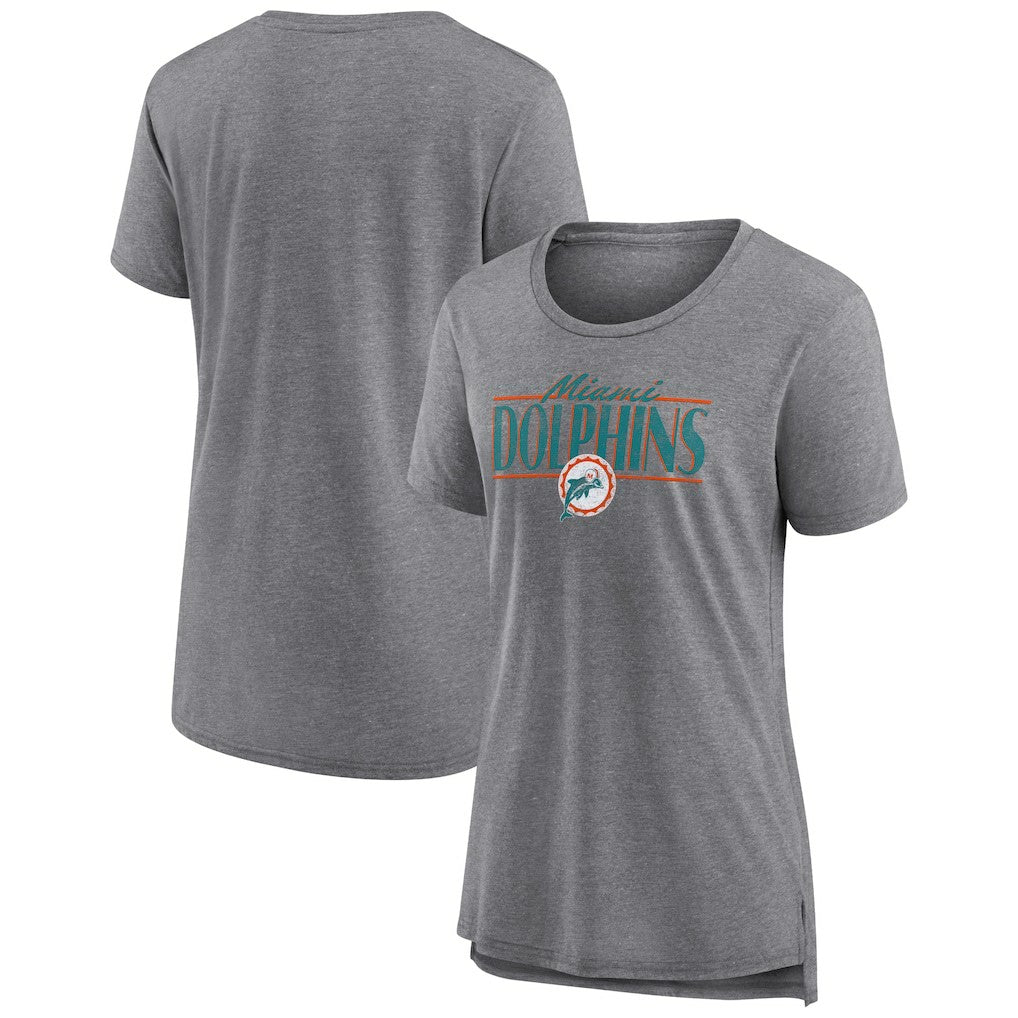Miami Dolphins Fanatics Women's Up the Middle Tri-Blend T-Shirt