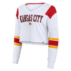 Kansas City Chiefs Fanatics Women's Stretch Cropped Fashion Long Sleeve T-Shirt