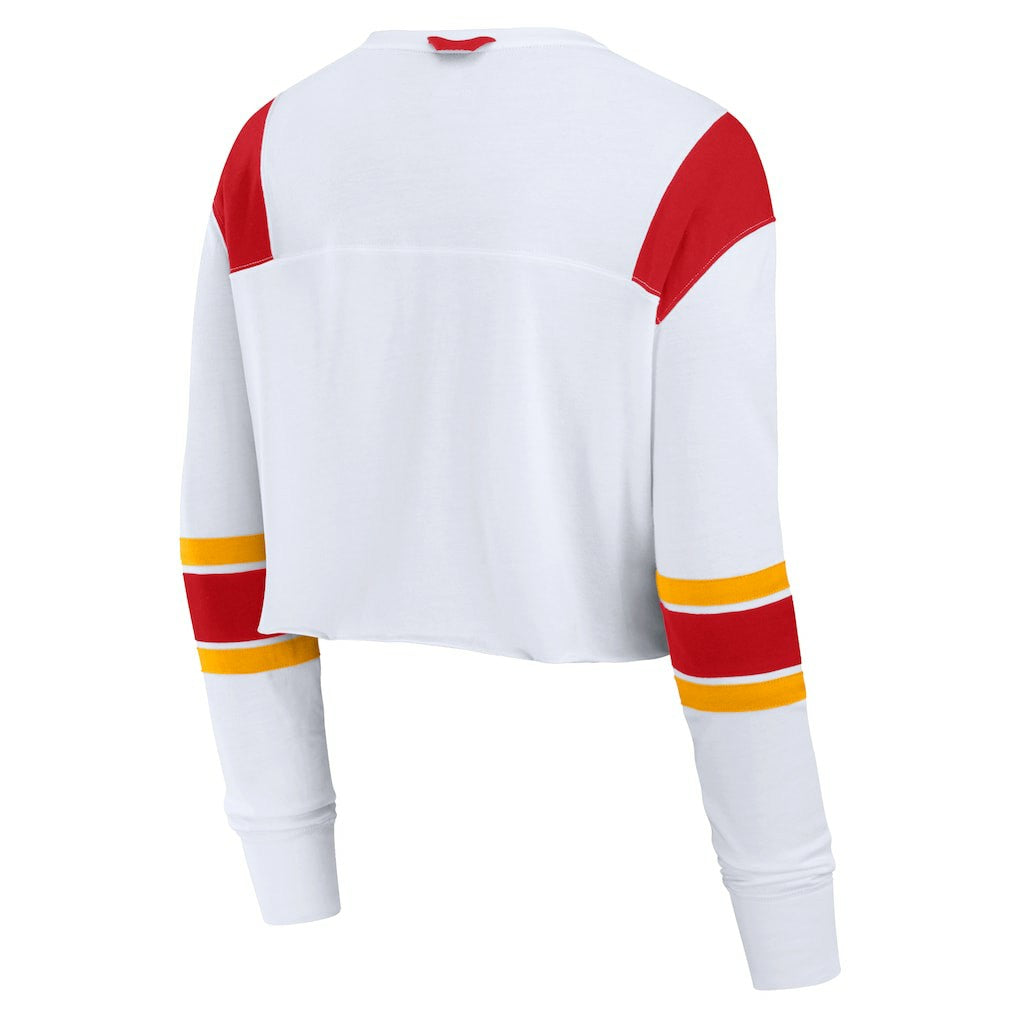 Kansas City Chiefs Fanatics Women's Stretch Cropped Fashion Long Sleeve T-Shirt
