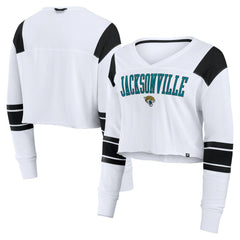 Jacksonville Jaguars Fanatics Women's Stretch Cropped Fashion Long Sleeve T-Shirt