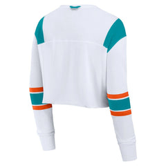 Miami Dolphins Fanatics Women's Stretch Cropped Fashion Long Sleeve T-Shirt