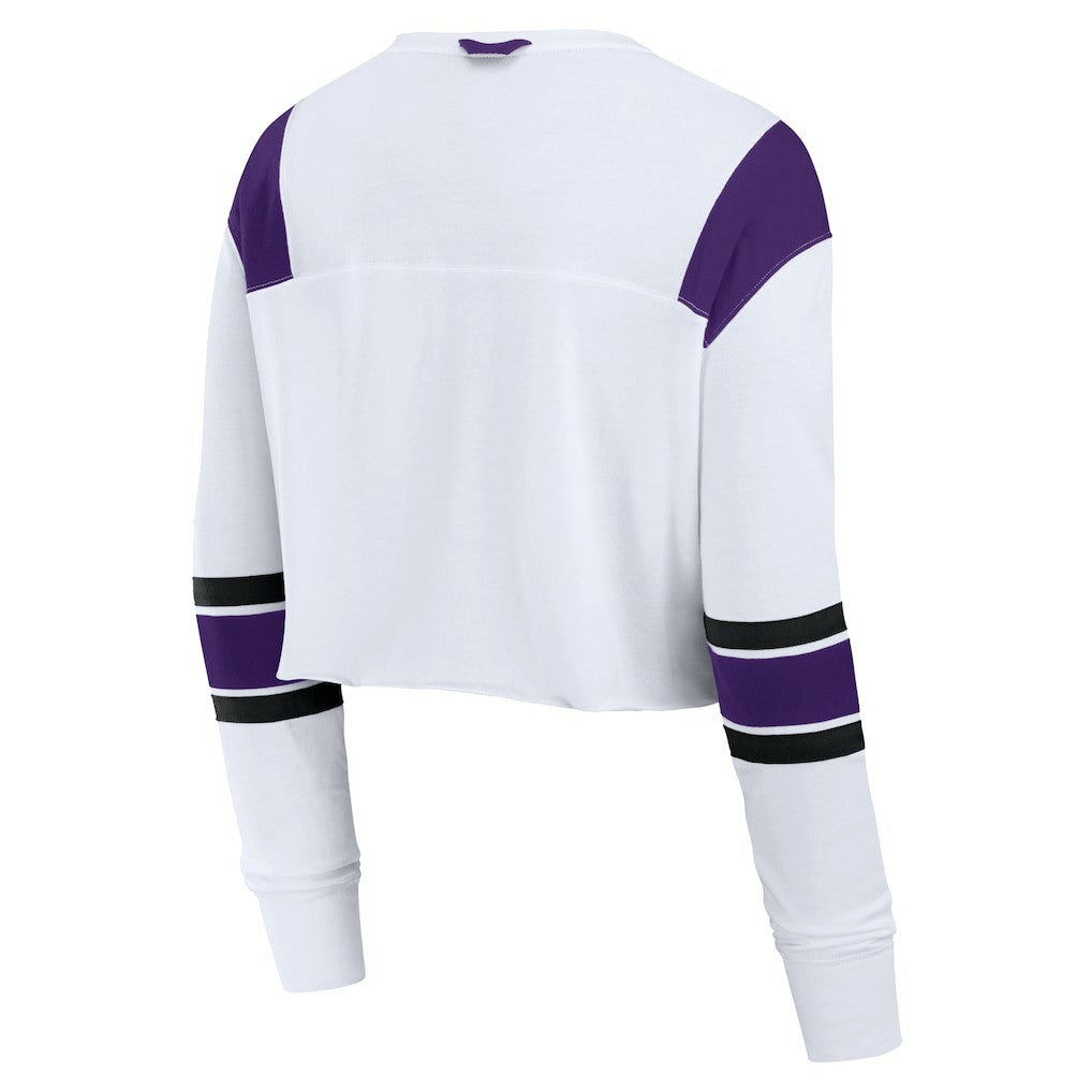 Minnesota Vikings Fanatics Women's Stretch Cropped Fashion Long Sleeve T-Shirt
