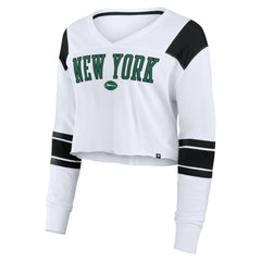 New York Jets Fanatics Women's Stretch Cropped Fashion Long Sleeve T-Shirt