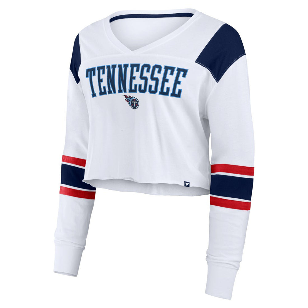 Tennessee Titans Fanatics Women's Stretch Cropped Fashion Long Sleeve T-Shirt