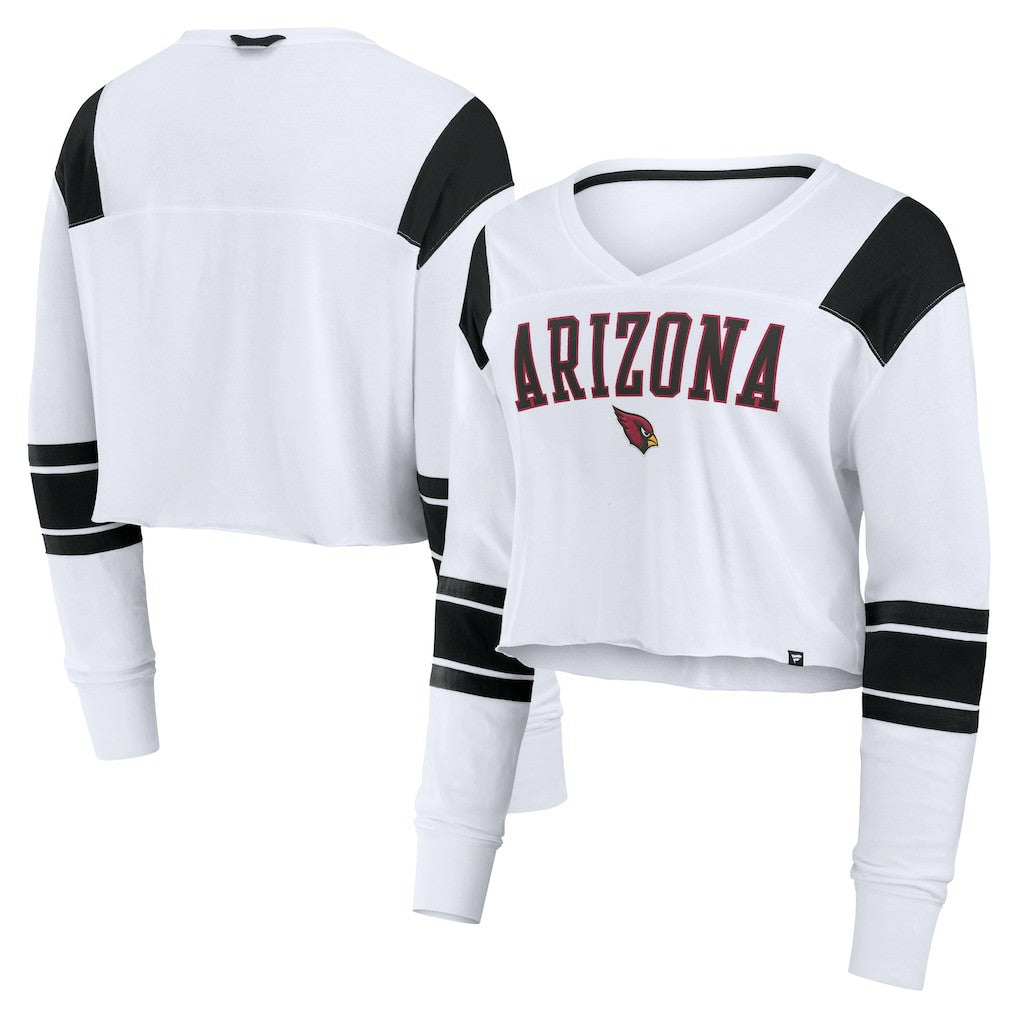 Arizona Cardinals Fanatics Women's Stretch Cropped Fashion Long Sleeve T-Shirt