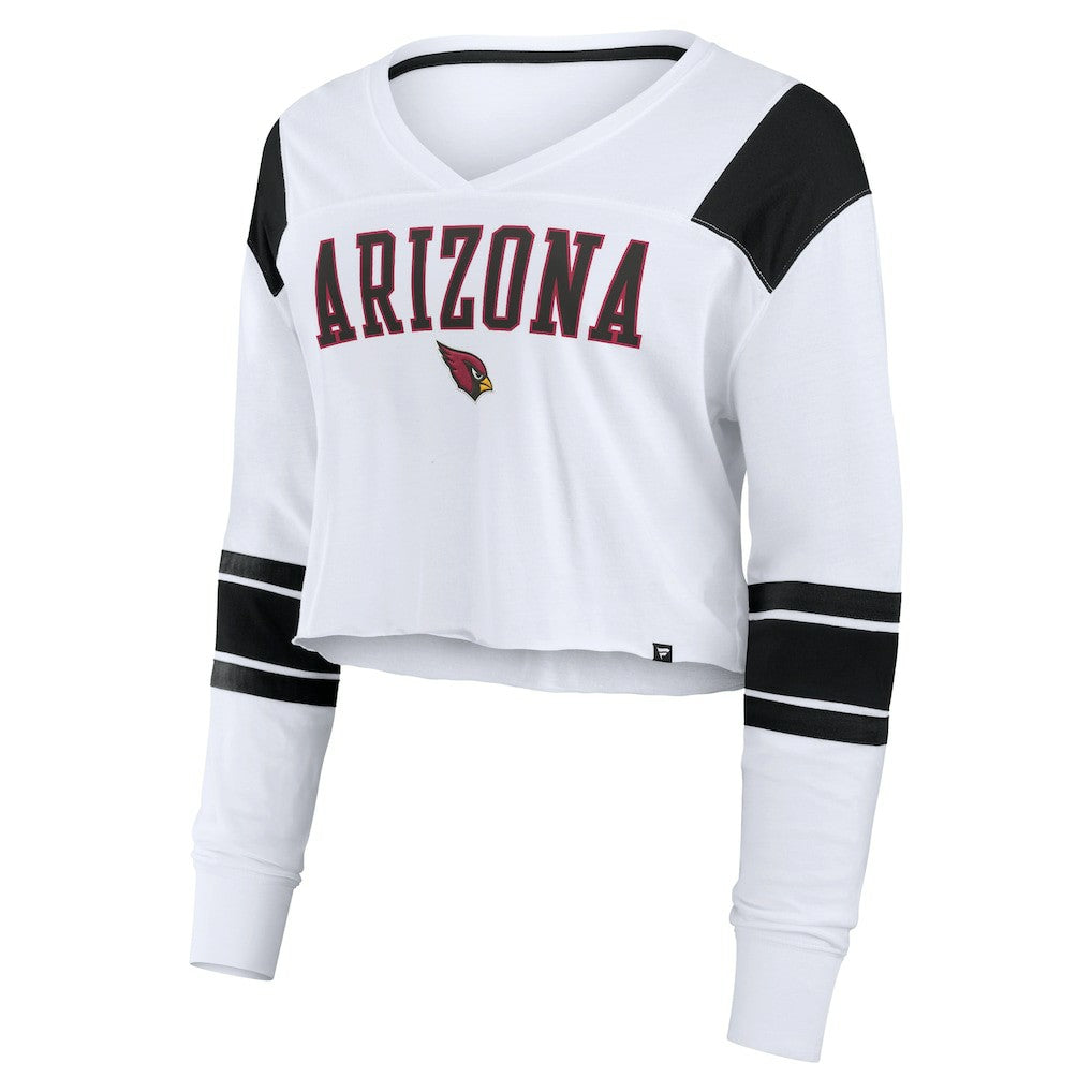 Arizona Cardinals Fanatics Women's Stretch Cropped Fashion Long Sleeve T-Shirt