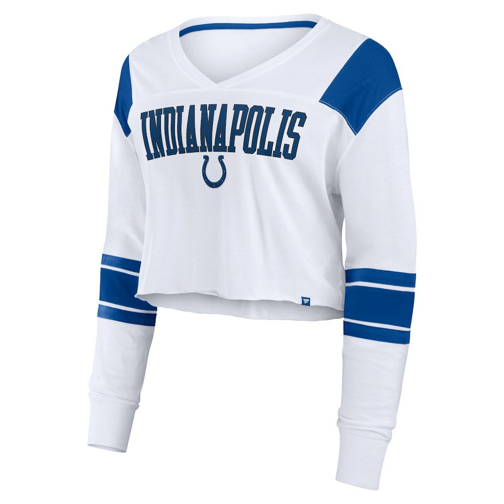 Indianapolis Colts Fanatics Women's Stretch Cropped Fashion Long Sleeve T-Shirt