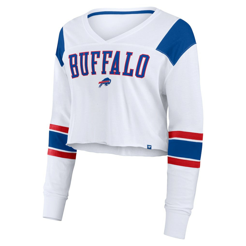 Buffalo Bills Fanatics Women's Stretch Cropped Fashion Long Sleeve T-Shirt