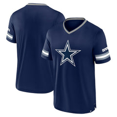 Dallas Cowboys Fanatics Stripe Stacking V-Neck T-Shirt
