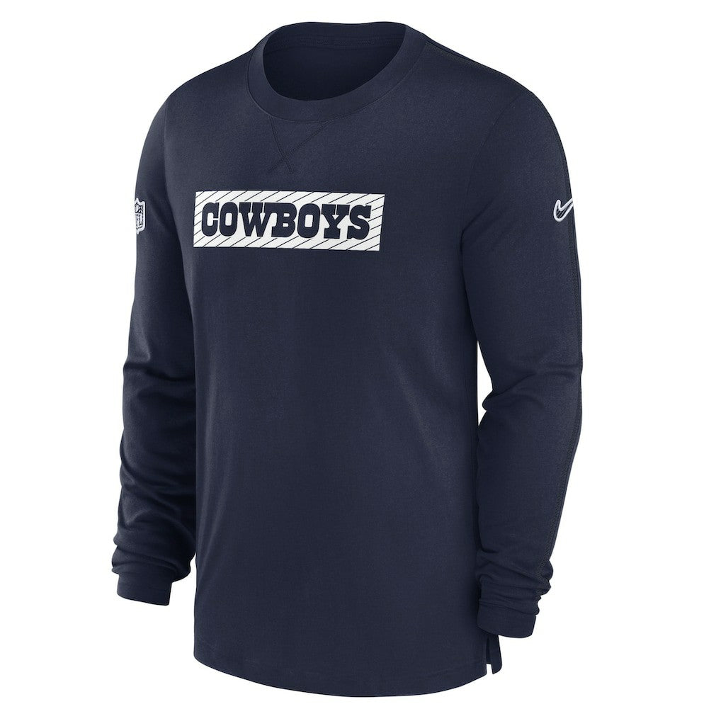 Dallas Cowboys Nike 2024/25 Sideline Player Tri-Blend Performance Long Sleeve T-Shirt