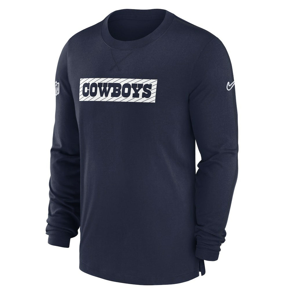 Dallas Cowboys Nike 2024/25 Sideline Player Tri-Blend Performance Long Sleeve T-Shirt