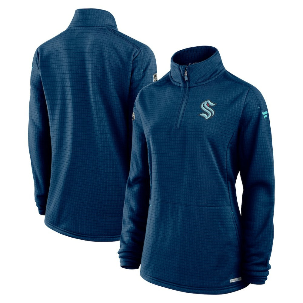 Seattle Kraken Fanatics Women's Authentic Pro Rink Lightweight Quarter-Zip Pullover Sweatshirt Online