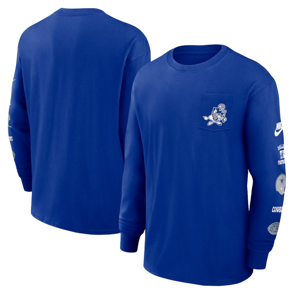 Dallas Cowboys Nike Rewind Heavy Max90 Pocket Long Sleeve T-Shirt