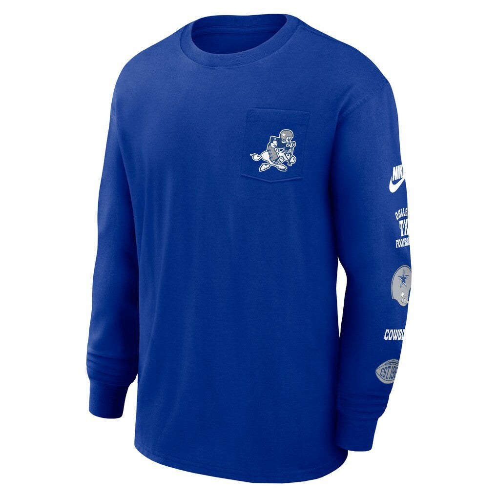 Dallas Cowboys Nike Rewind Heavy Max90 Pocket Long Sleeve T-Shirt