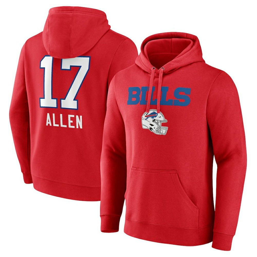 Buffalo Bills  Josh Allen  Team Wordmark Player Name & Number Pullover Hoodie