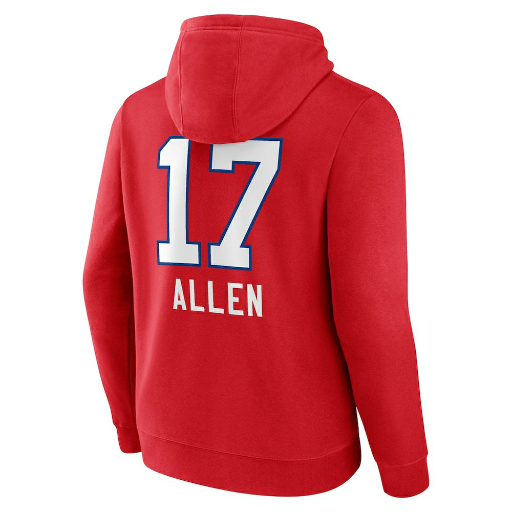 Buffalo Bills  Josh Allen  Team Wordmark Player Name & Number Pullover Hoodie