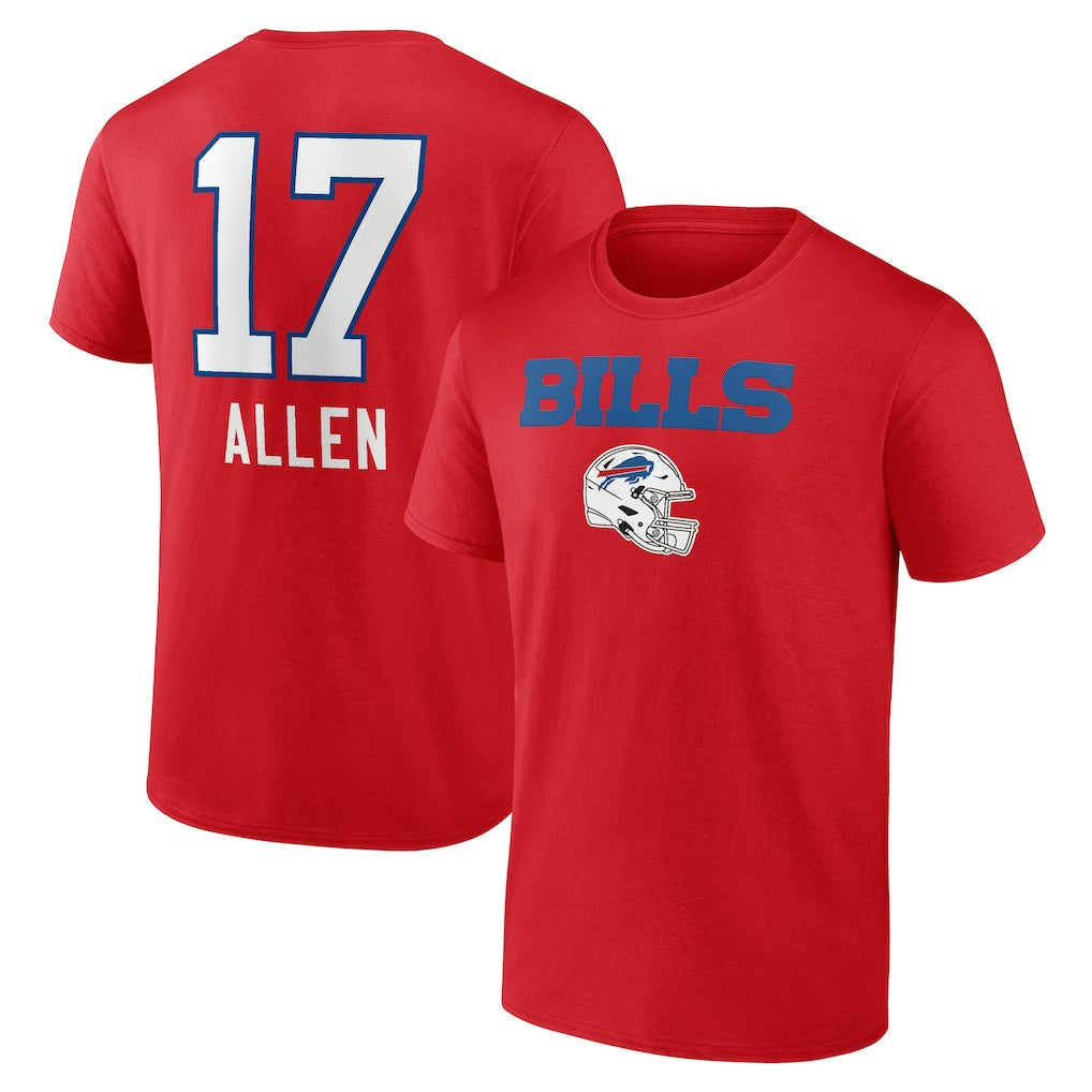 Buffalo Bills  Josh Allen  Team Wordmark Player Name & Number T-Shirt