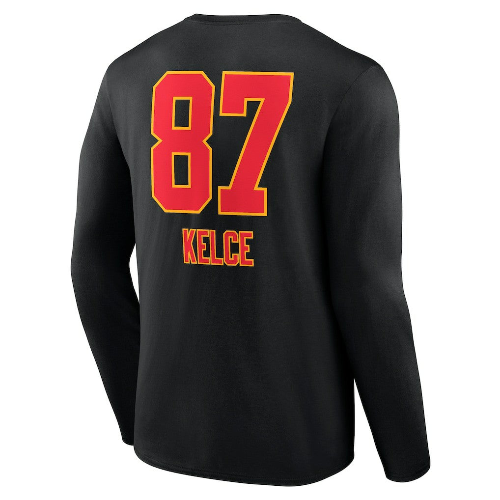 Kansas City Chiefs  Travis Kelce  Team Wordmark Player Name & Number Long Sleeve T-Shirt