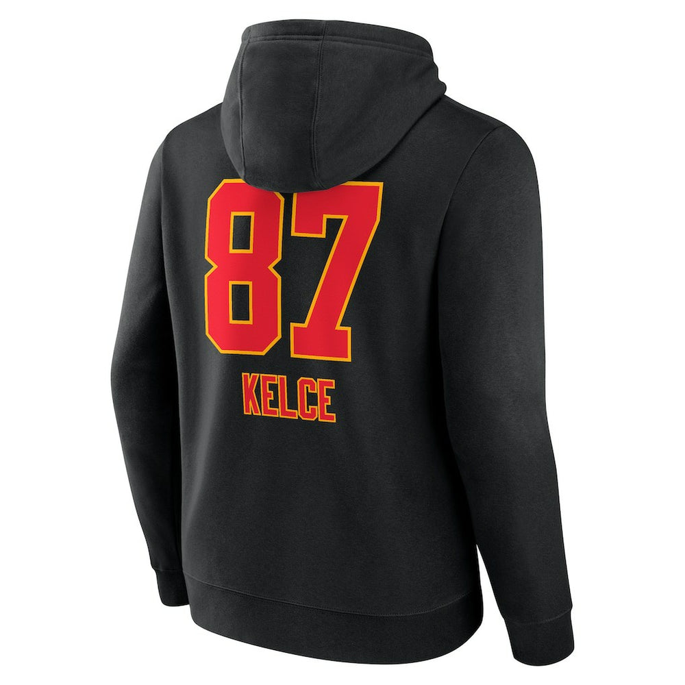 Kansas City Chiefs  Travis Kelce  Team Wordmark Player Name & Number Pullover Hoodie