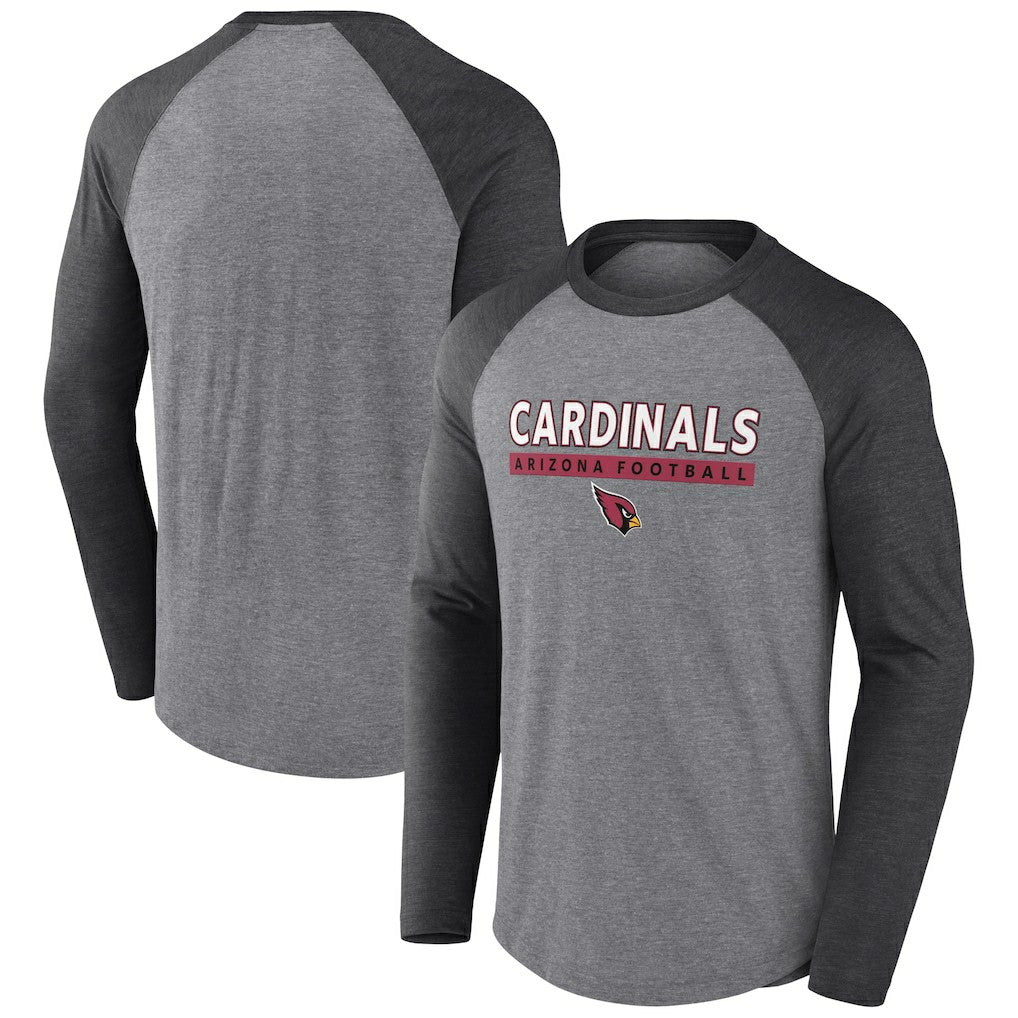 Arizona Cardinals Fanatics Tri-Blend Raglan Long Sleeve T-Shirt