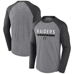Las Vegas Raiders Fanatics Tri-Blend Raglan Long Sleeve T-Shirt