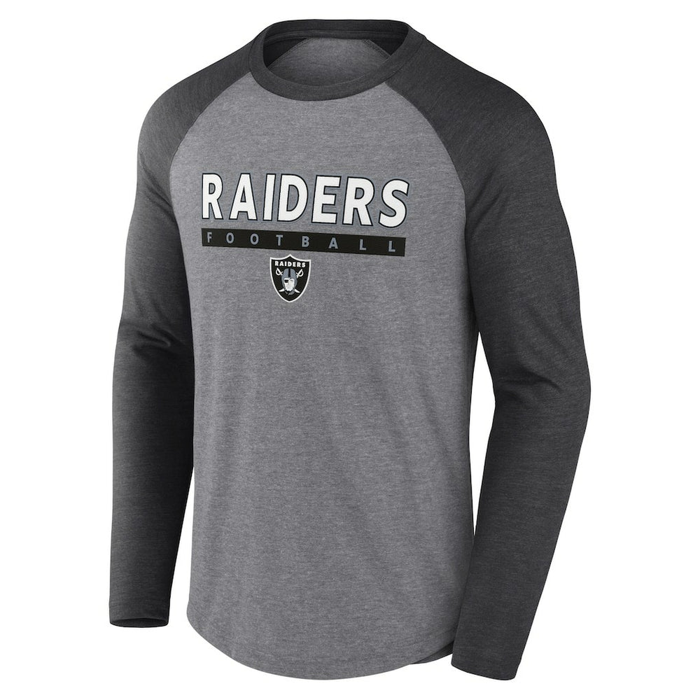 Las Vegas Raiders Fanatics Tri-Blend Raglan Long Sleeve T-Shirt