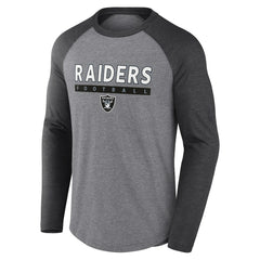 Las Vegas Raiders Fanatics Tri-Blend Raglan Long Sleeve T-Shirt