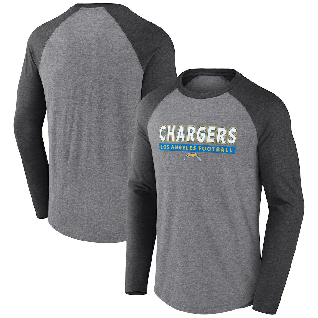 Los Angeles Chargers Fanatics Tri-Blend Raglan Long Sleeve T-Shirt