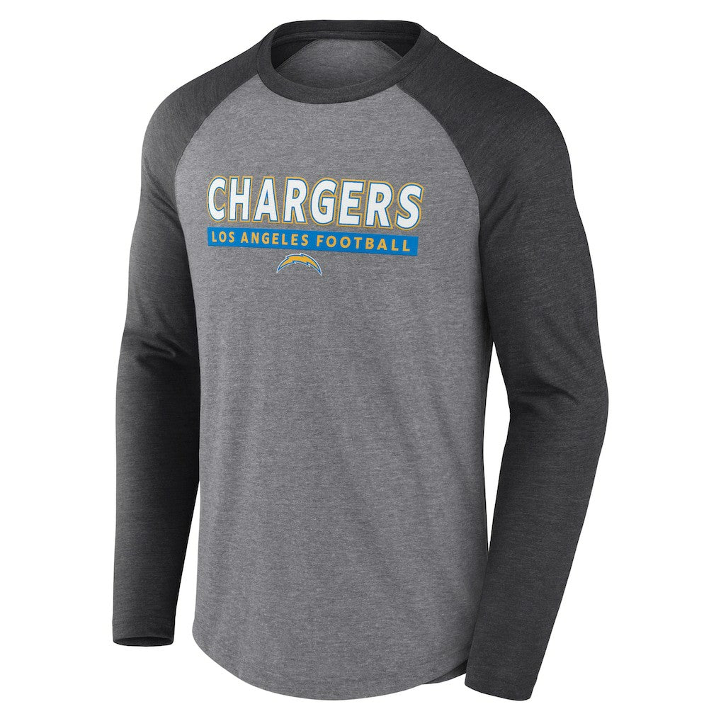Los Angeles Chargers Fanatics Tri-Blend Raglan Long Sleeve T-Shirt