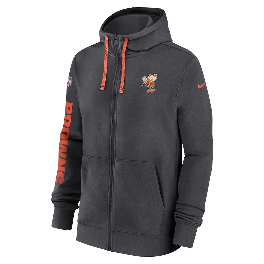 Cleveland Browns Nike 2024 Sideline Club Full-Zip Hoodie