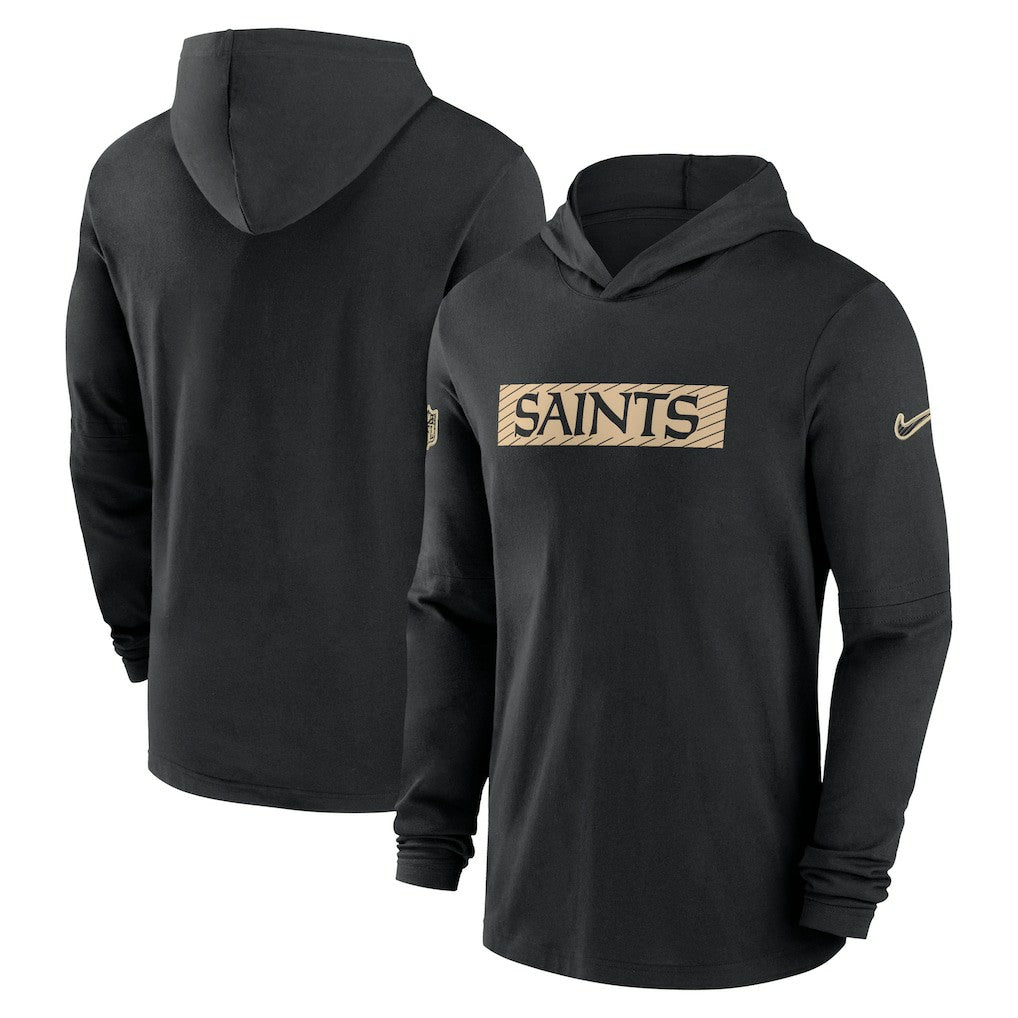 New Orleans Saints Nike 2024/25 Sideline Performance Long Sleeve Hoodie T-Shirt
