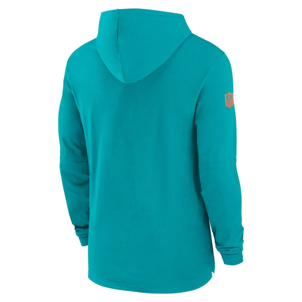 Miami Dolphins Nike 2024/25 Sideline Performance Long Sleeve Hoodie T-Shirt