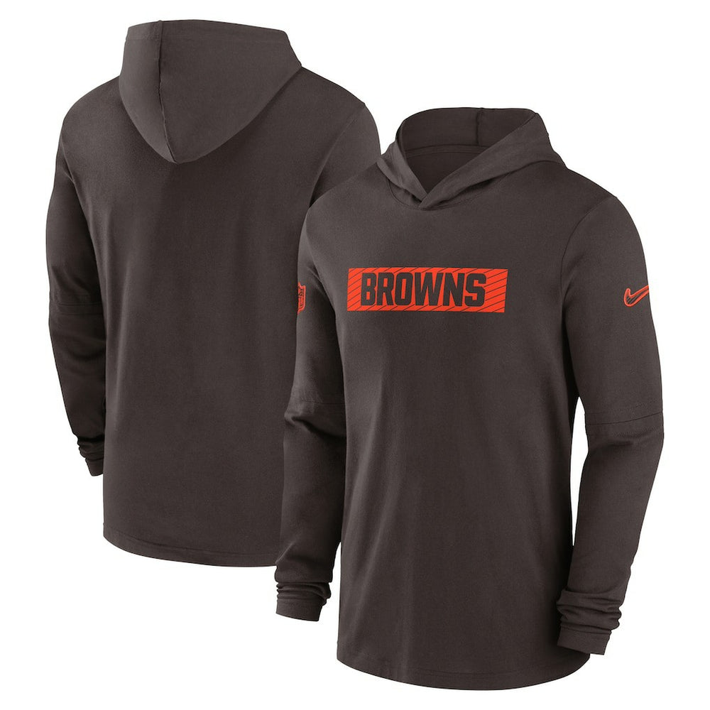 Cleveland Browns Nike 2024/25 Sideline Performance Long Sleeve Hoodie T-Shirt