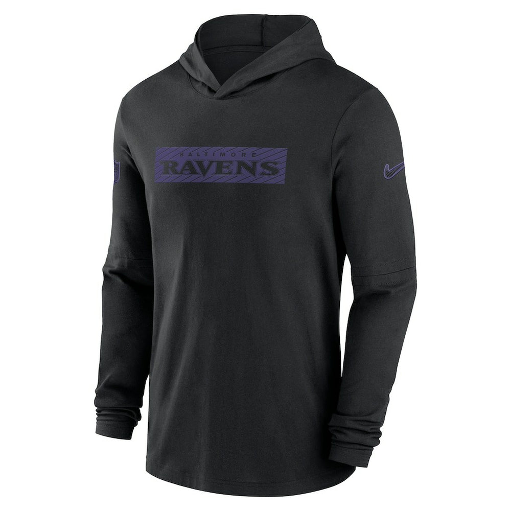 Baltimore Ravens Nike 2024/25 Sideline Performance Long Sleeve Hoodie T-Shirt