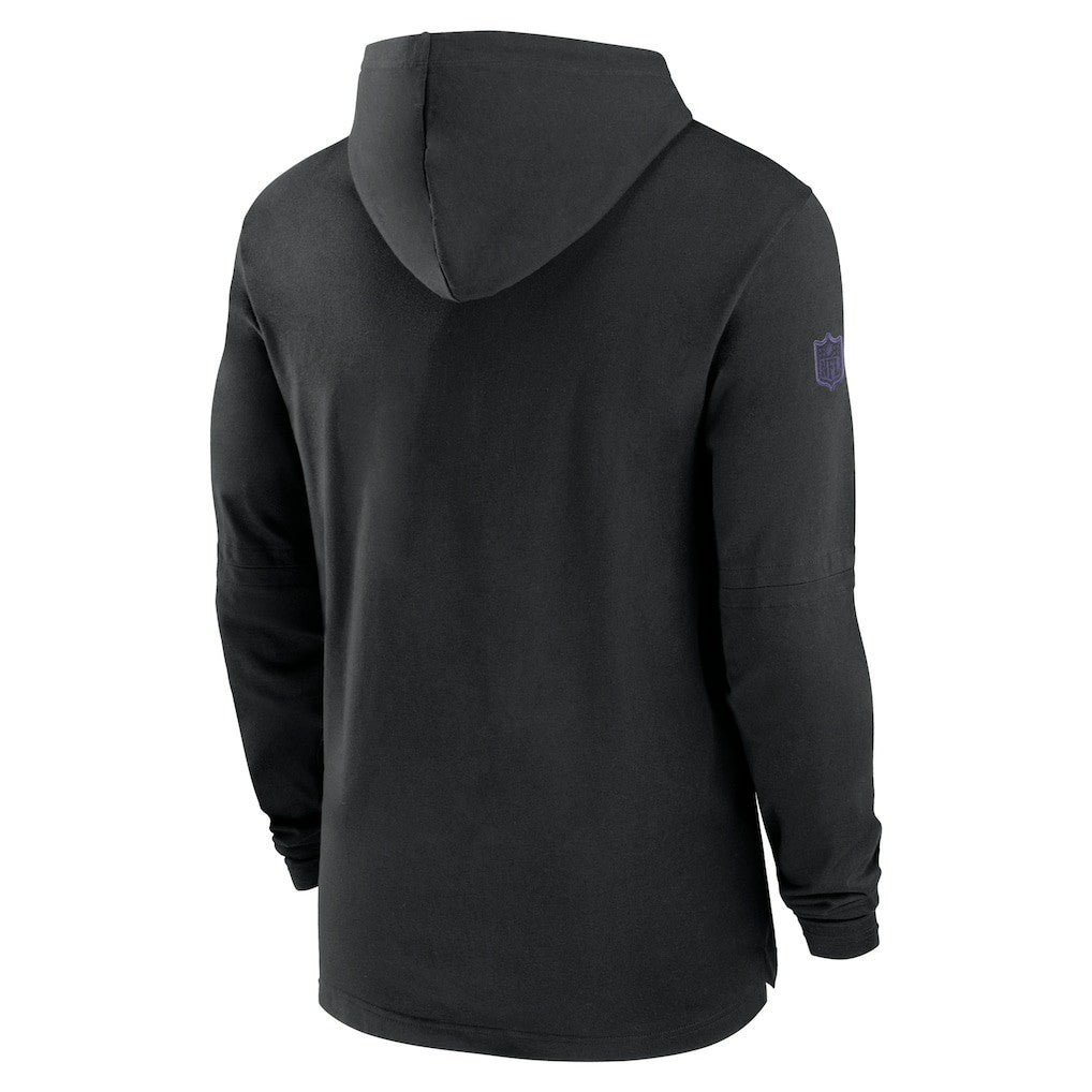 Baltimore Ravens Nike 2024/25 Sideline Performance Long Sleeve Hoodie T-Shirt