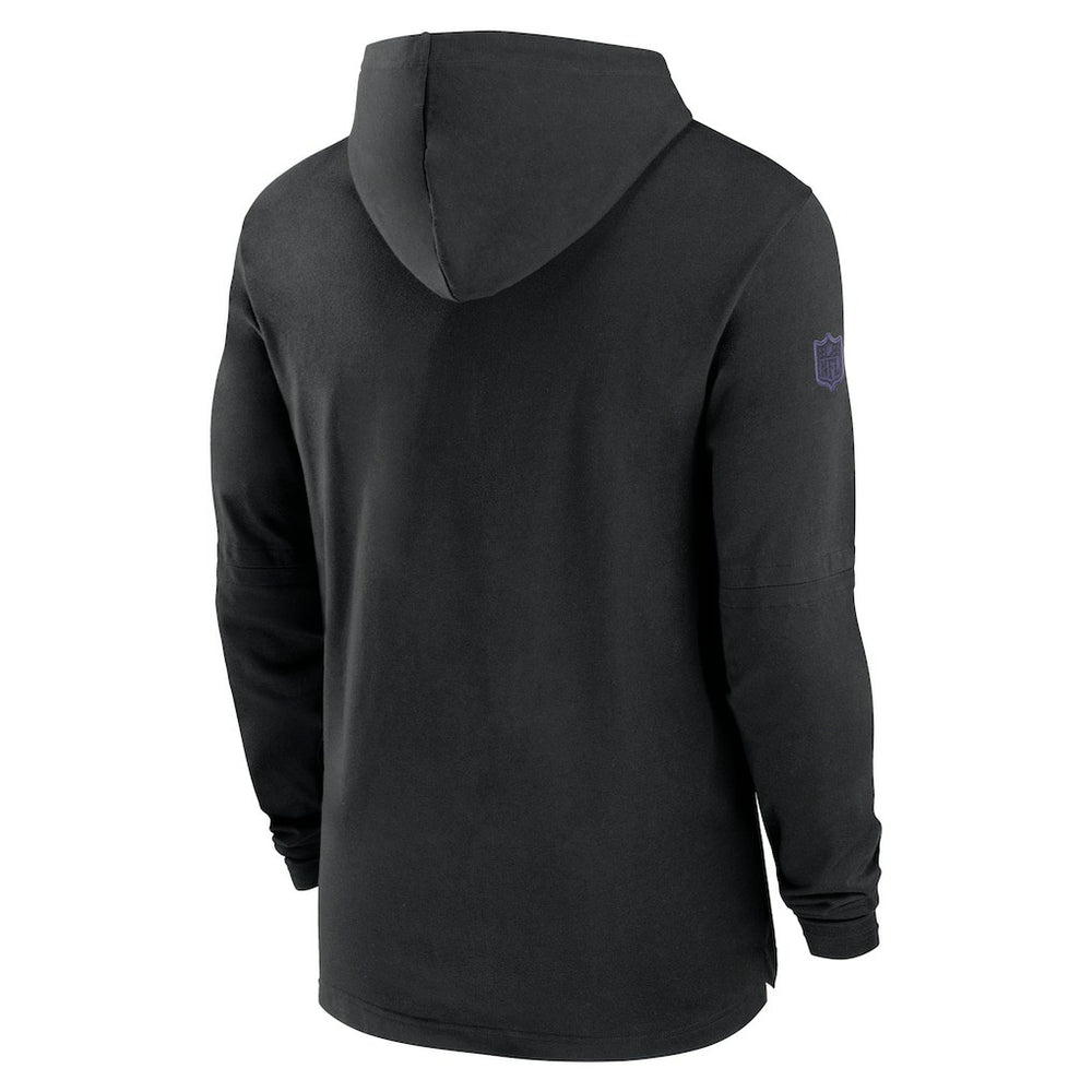 Baltimore Ravens Nike 2024/25 Sideline Performance Long Sleeve Hoodie T-Shirt