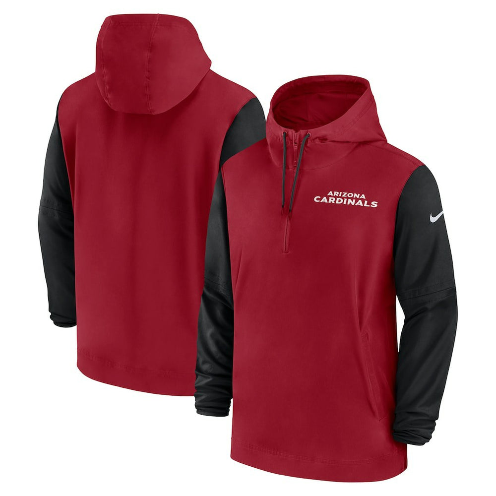 Arizona Cardinals Nike 2024/25 Sideline Pre-Game Player 1/2-Zip Hoodie Jacket