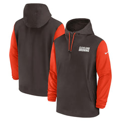 Cleveland Browns Nike 2024/25 Sideline Pre-Game Player 1/2-Zip Hoodie Jacket