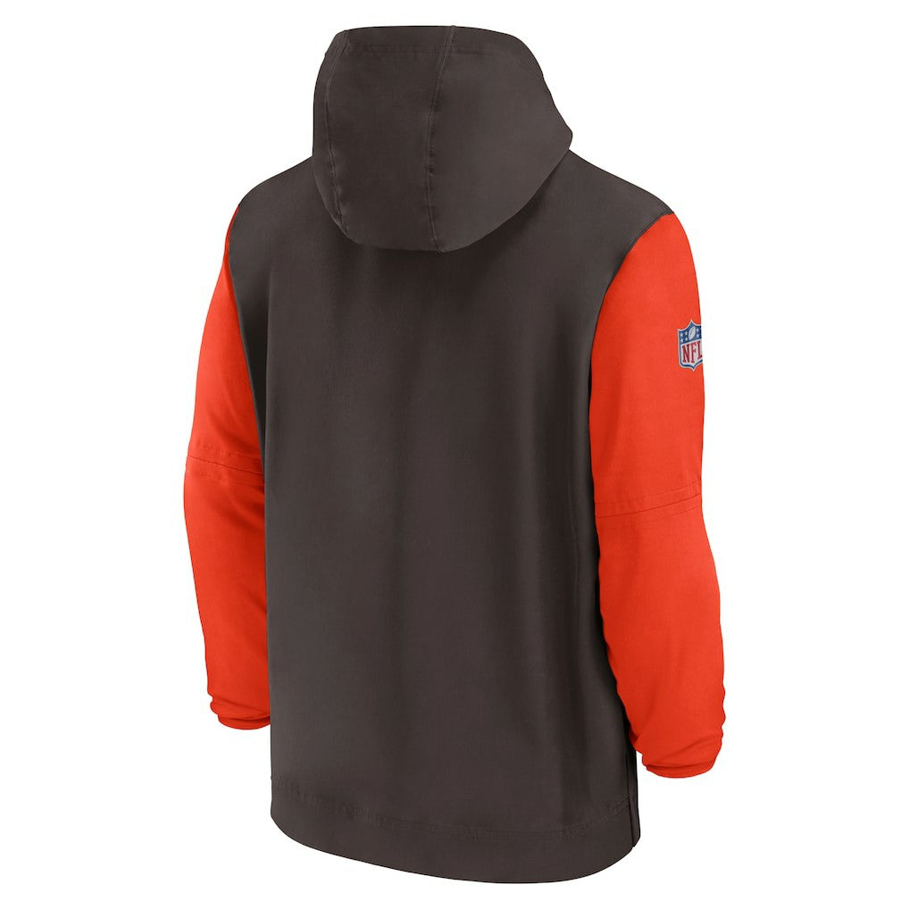Cleveland Browns Nike 2024/25 Sideline Pre-Game Player 1/2-Zip Hoodie Jacket
