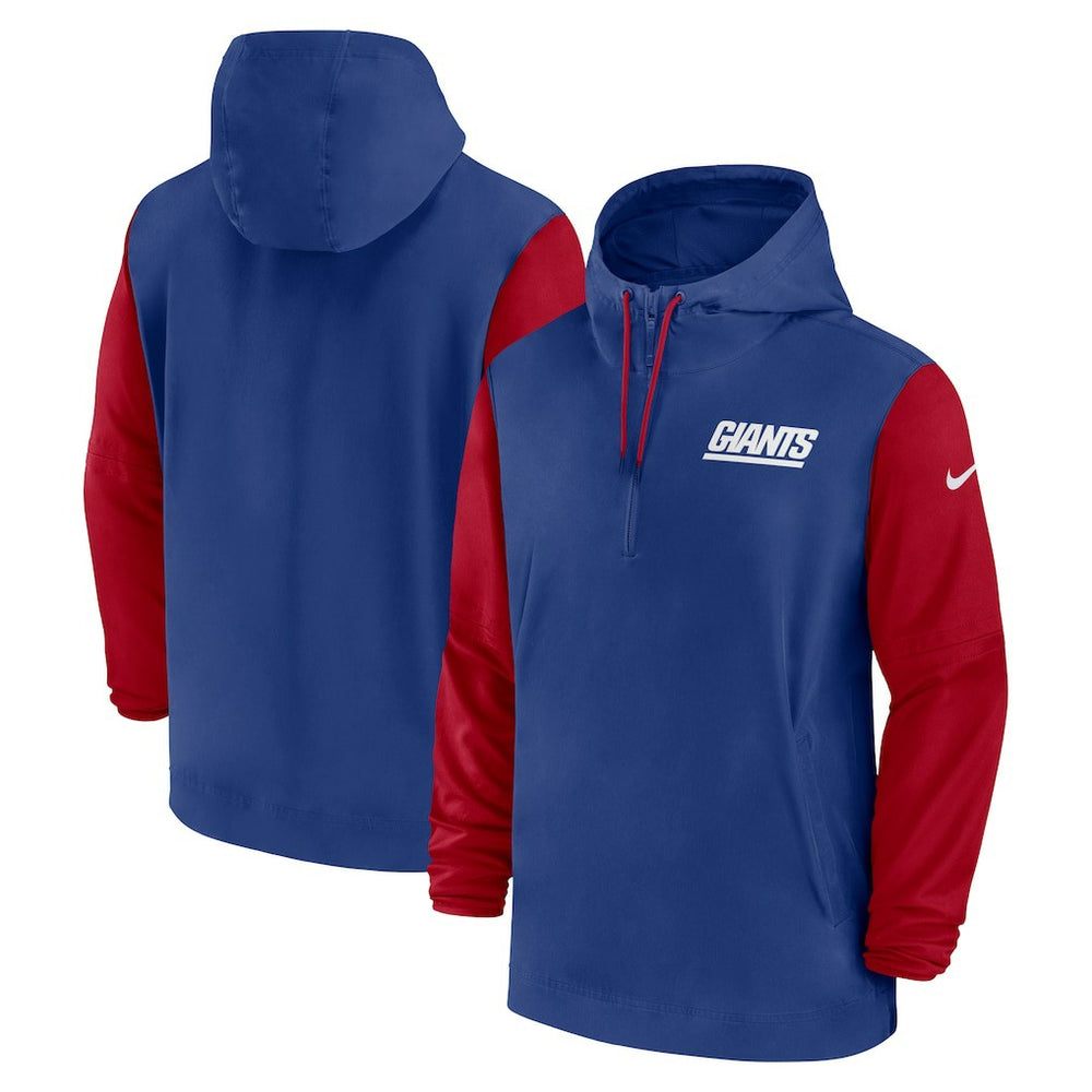 New York Giants Nike 2024/25 Sideline Pre-Game Player 1/2-Zip Hoodie Jacket