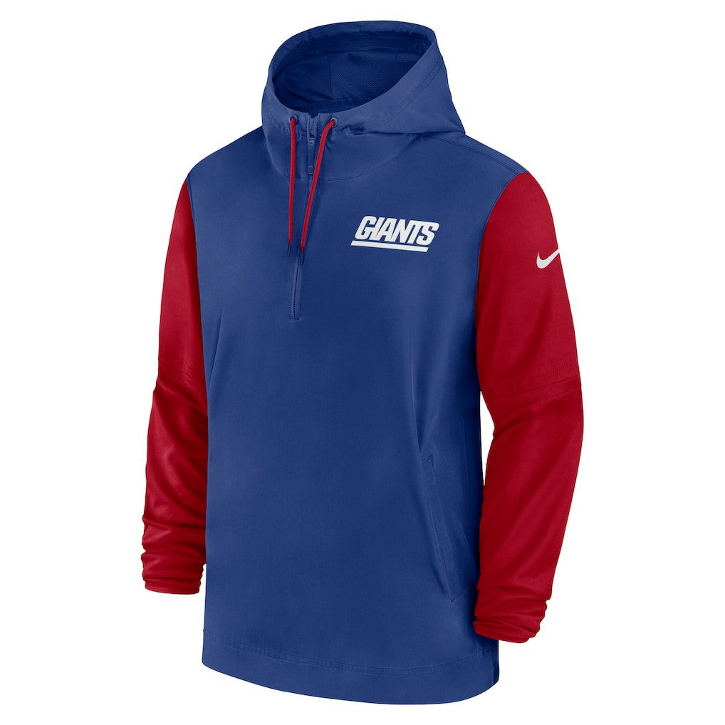 New York Giants Nike 2024/25 Sideline Pre-Game Player 1/2-Zip Hoodie Jacket