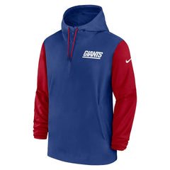 New York Giants Nike 2024/25 Sideline Pre-Game Player 1/2-Zip Hoodie Jacket