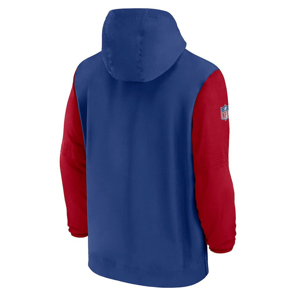 New York Giants Nike 2024/25 Sideline Pre-Game Player 1/2-Zip Hoodie Jacket
