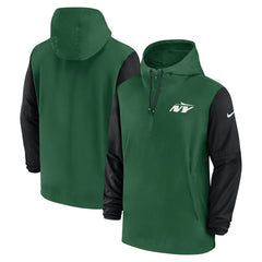New York Jets Nike 2024/25 Sideline Pre-Game Player 1/2-Zip Hoodie Jacket